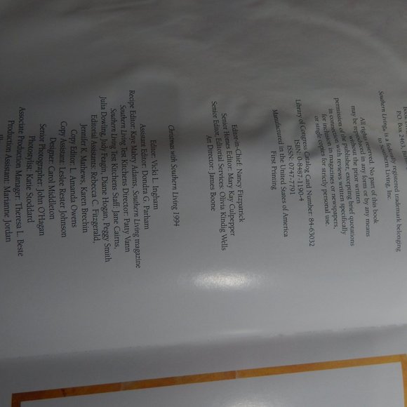 Book;  Christmas with Southern Living 1994;  By OxMoor House, Inc, Hardback - Picture 7 of 9